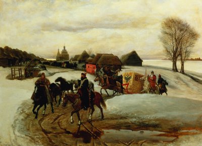 The Spring Pilgrimage of the Tsarina, under Tsar Aleksy Mihailovich, 1868 by Vyacheslav Grigorievich Shvarts